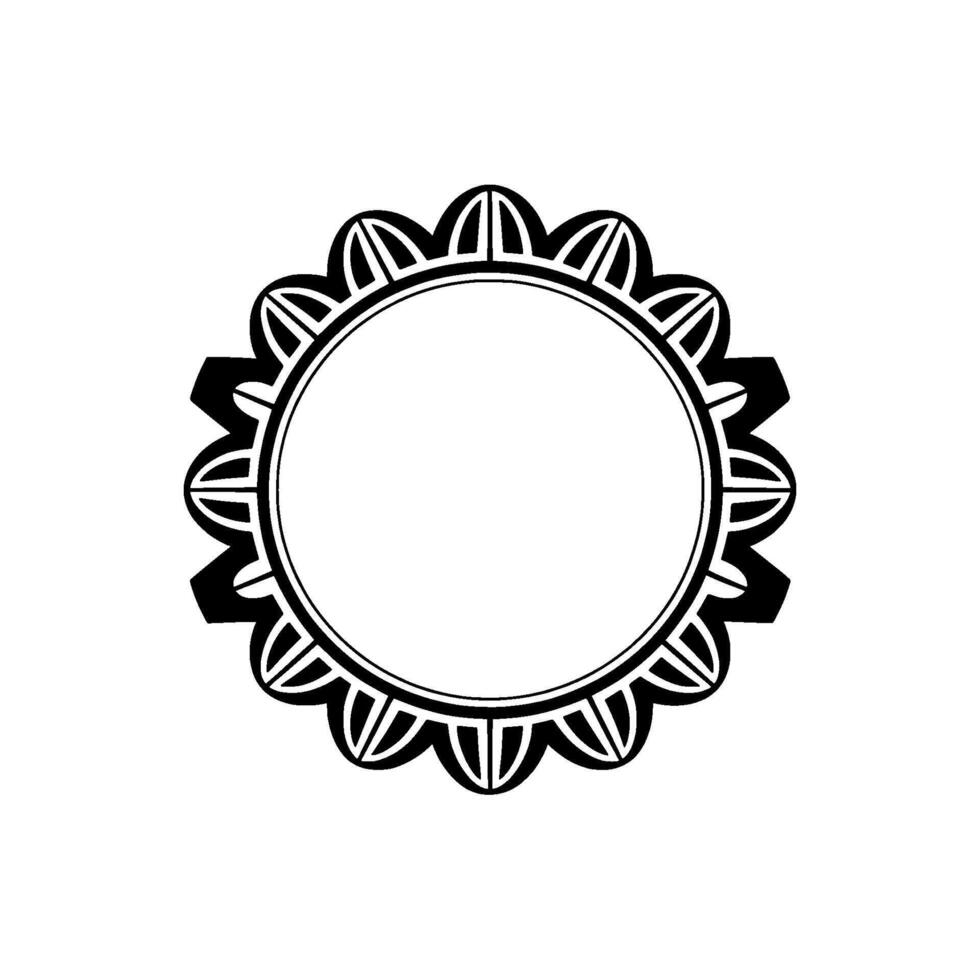 Decorative Black and White Circular Frameborder Element, Minimalist vector