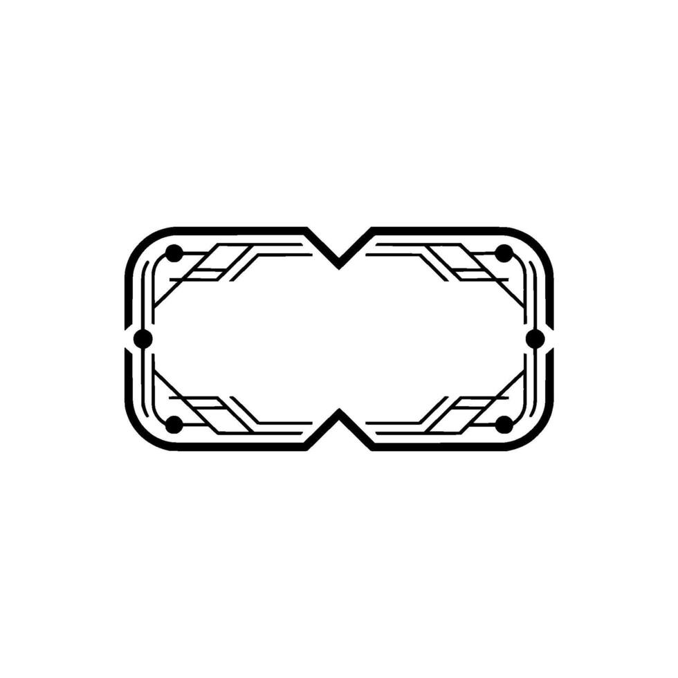 Abstract Circuitry Frame Minimalist Tech vector