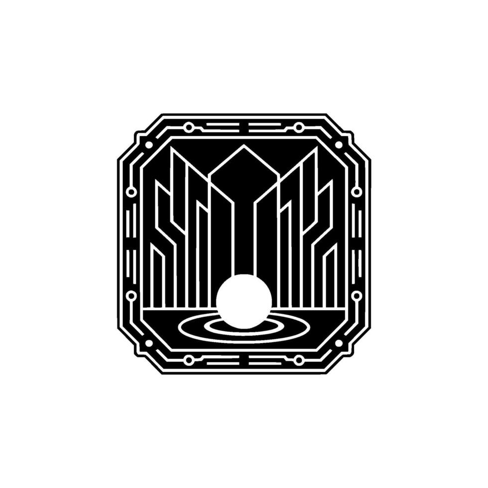 Geometric Abstract Black and White Art Deco Style vector