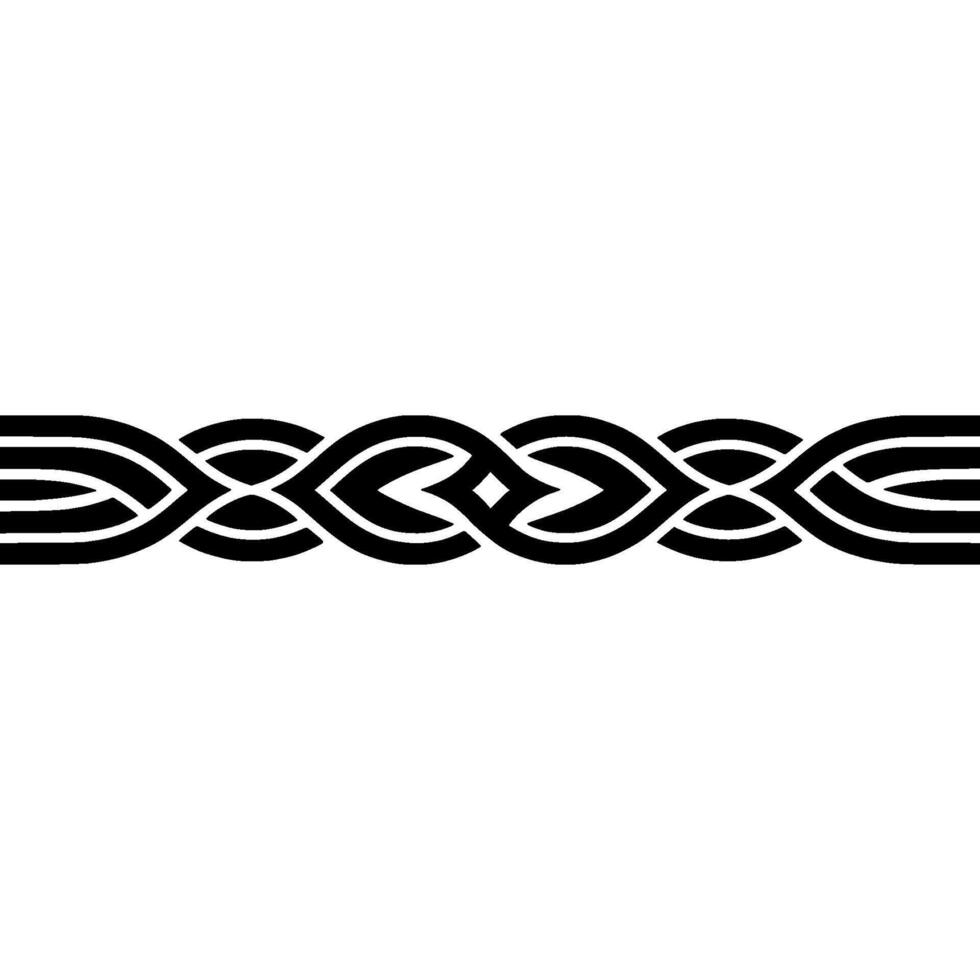 Minimalist Braided Border, Black White Pattern vector