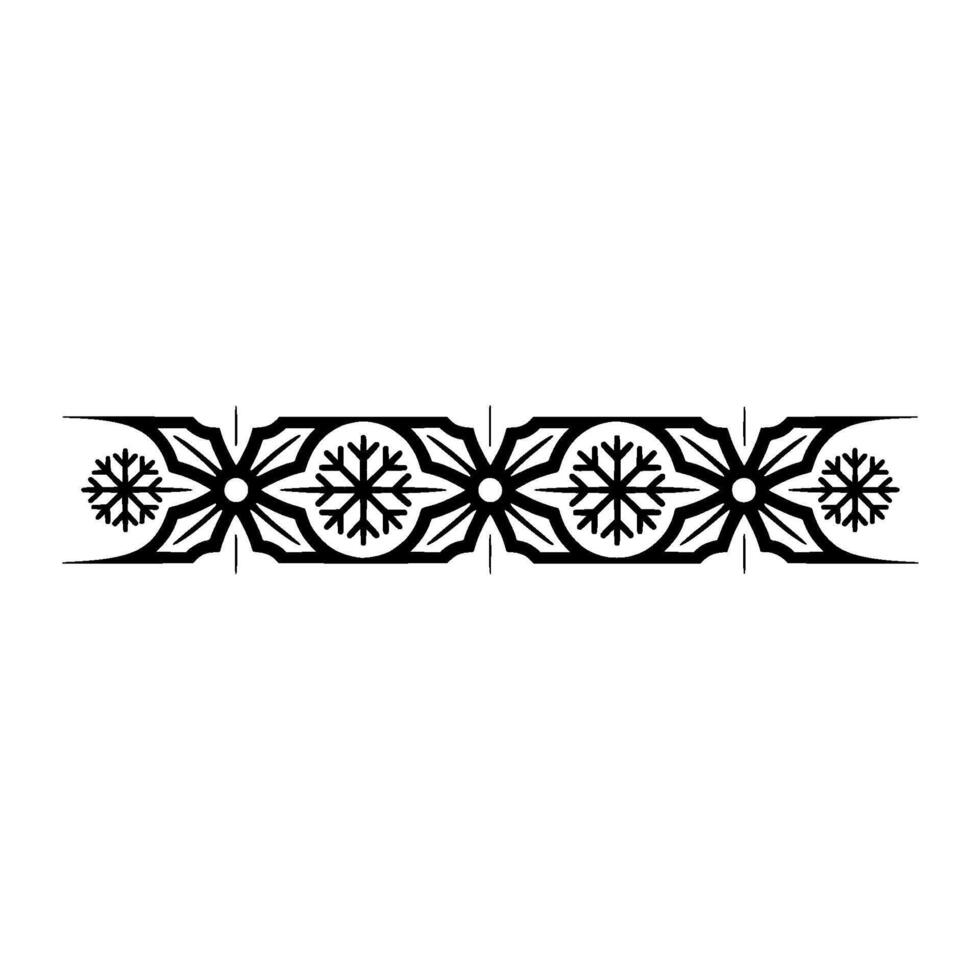 Geometric Winter Border with Snowflakes, Minimalist Style vector