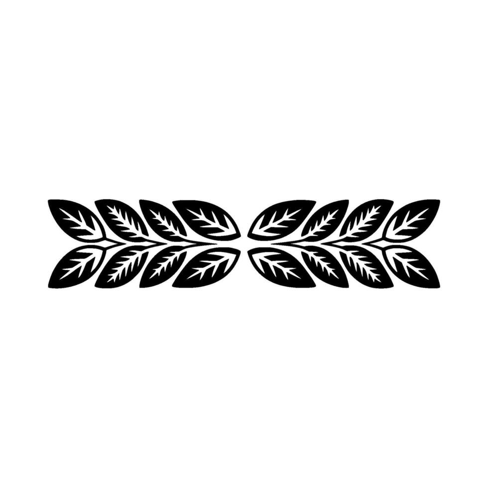 Minimalist Leaf Border Black Foliage on White Background vector