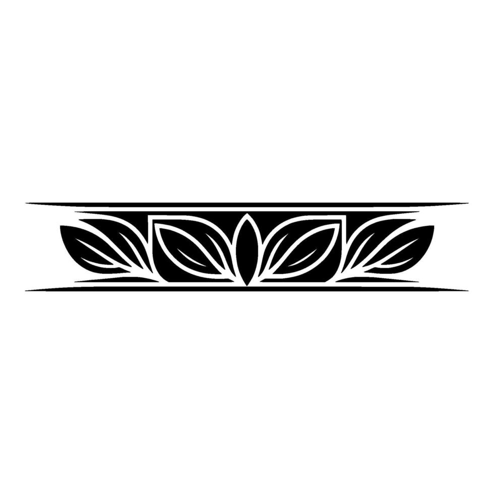 Elegant Black and White Leafy Border Element - Leaf vector