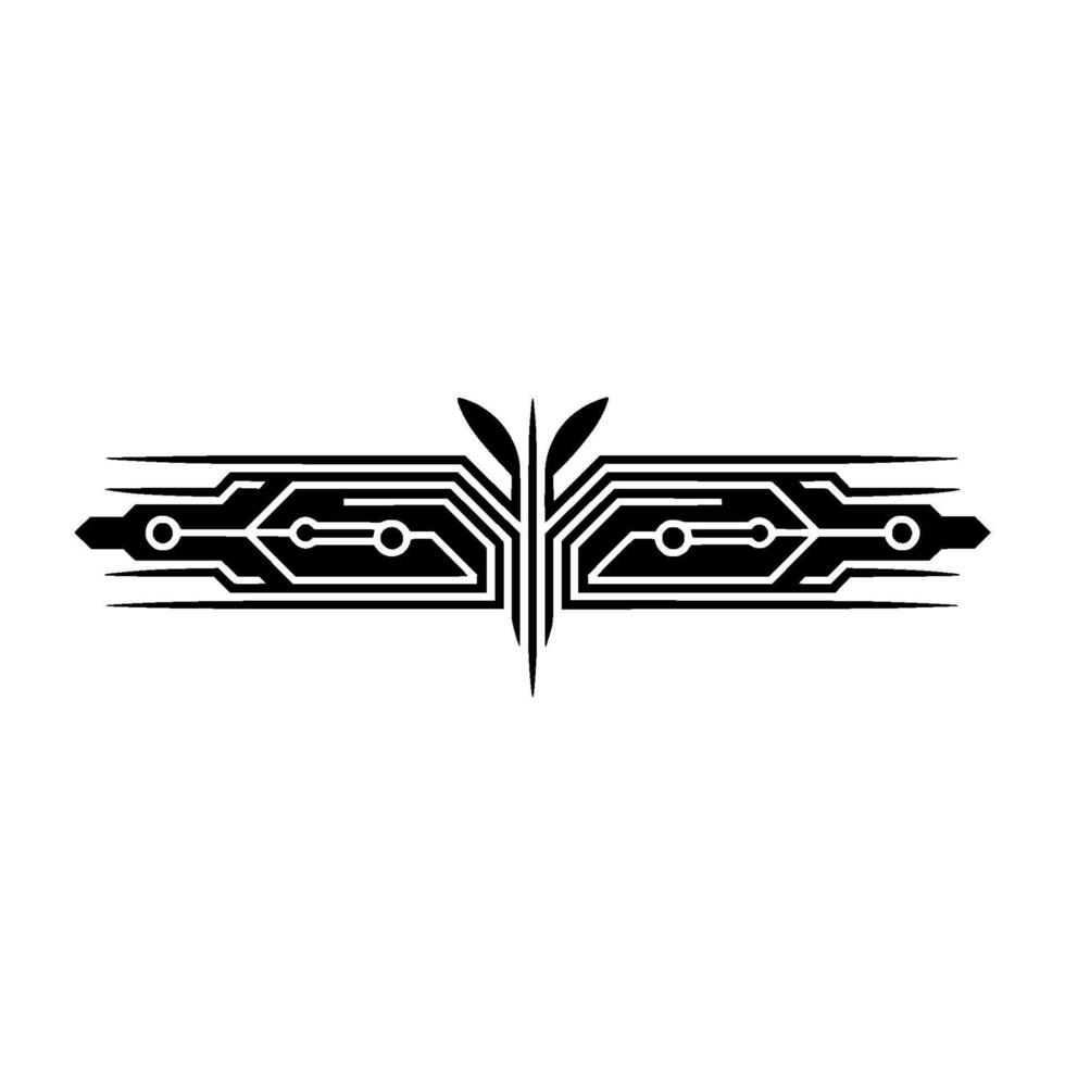 Technature Fusion Circuit Board Branch, Minimalist vector