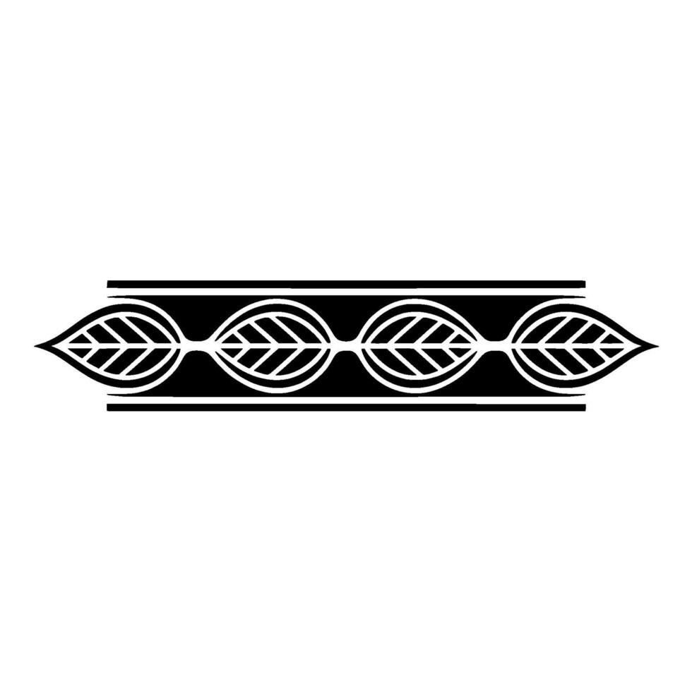 Abstract Leafy Border, Monochrome, vector