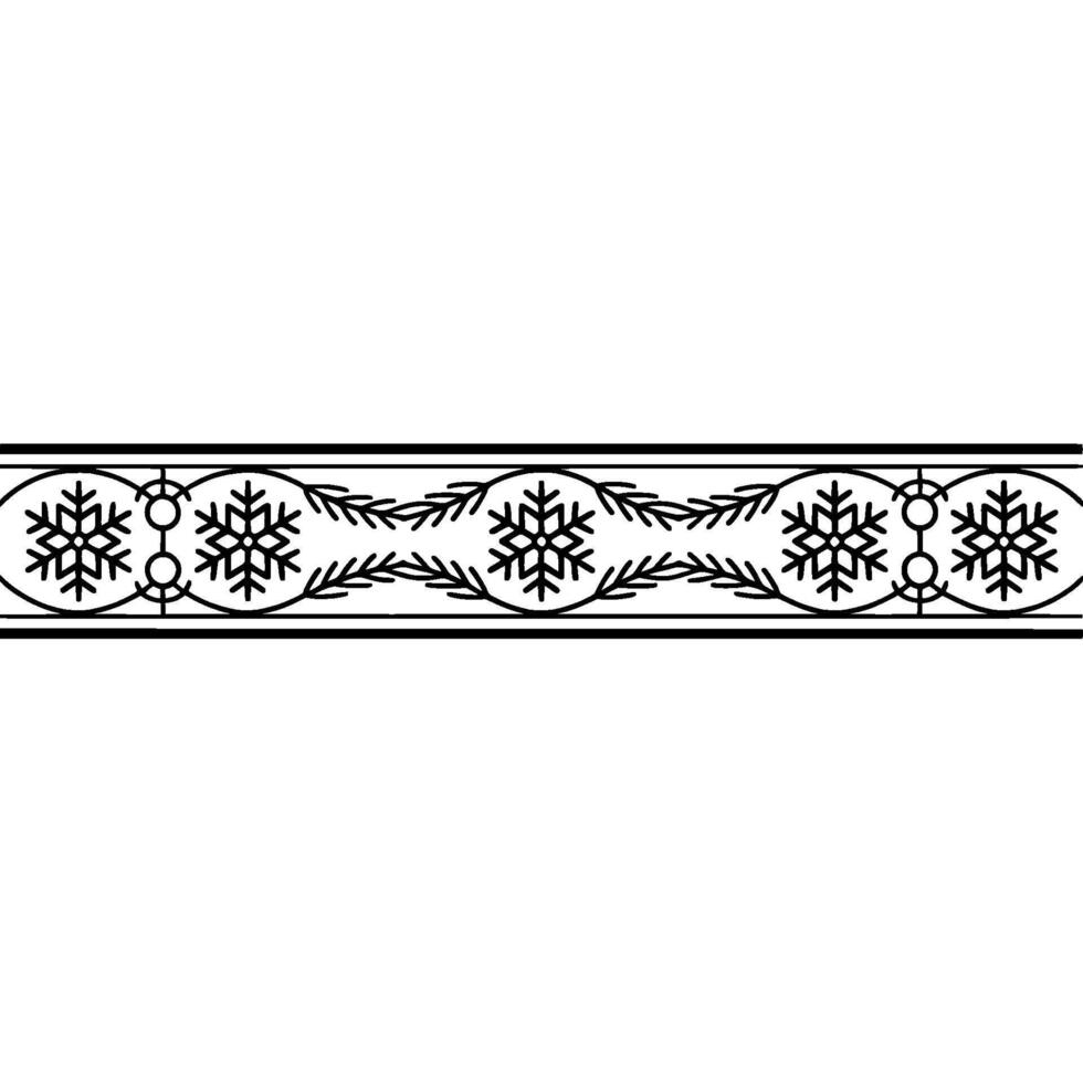 Elegant Snowflake Border, Winter Festive Decoration vector
