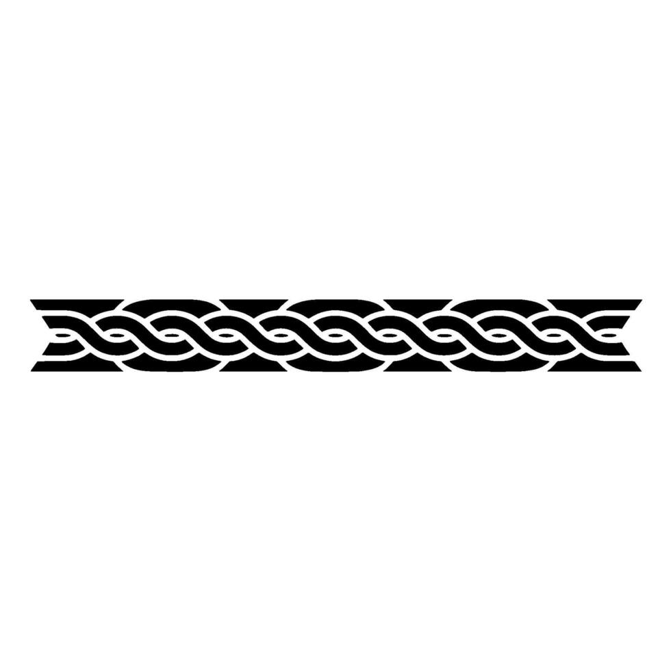 Minimalist Celtic Knot Border, Black and White vector