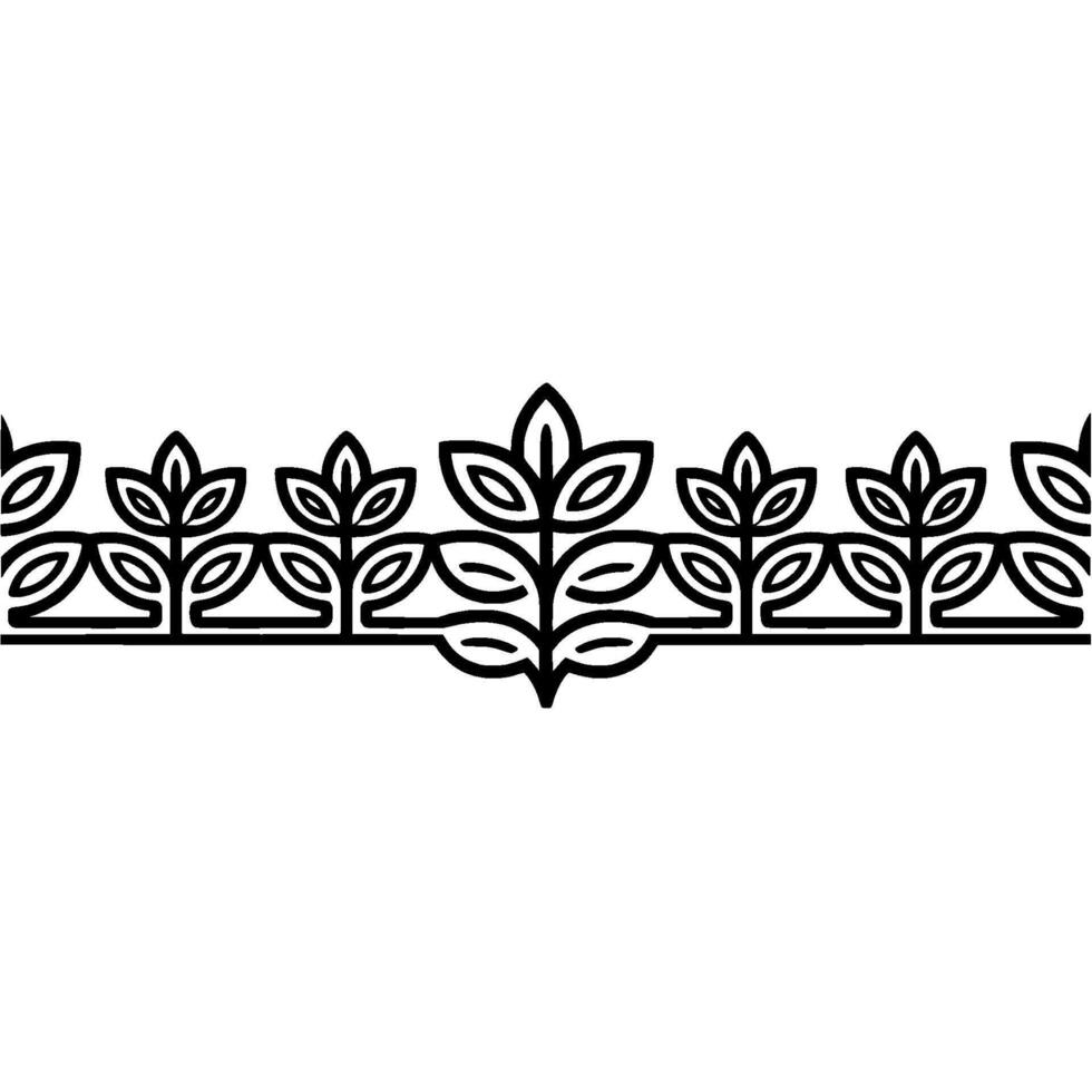 Minimalist Foliage Border in Black and White vector