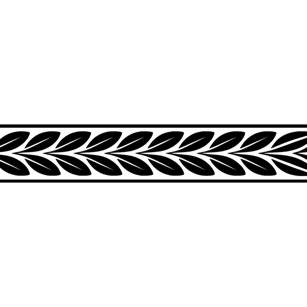 Minimalist Black Leaf Border on White Background - Frame vector