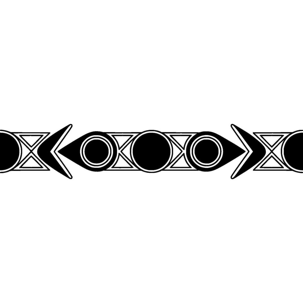 Abstract Geometric Border in Black White - Pattern vector