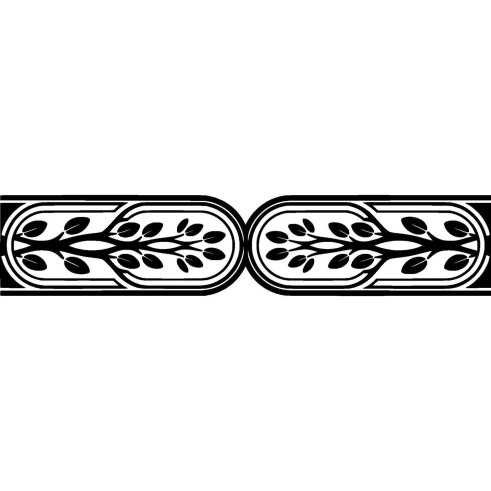 Geometric Plant Border, Minimalist Style vector