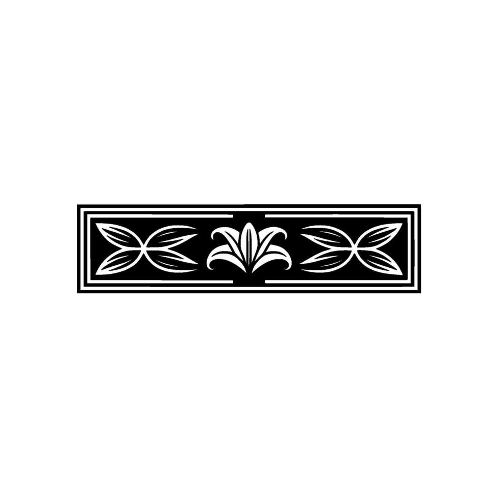 Elegant Floral Ornament Border in Black and White Decorative Element vector