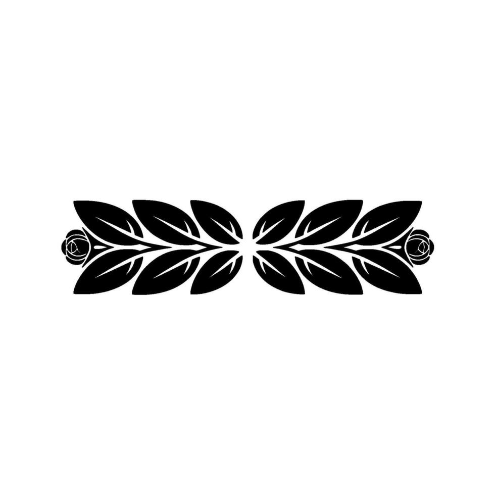 Elegant Black Floral Border on White, Decorative Element - Roses vector