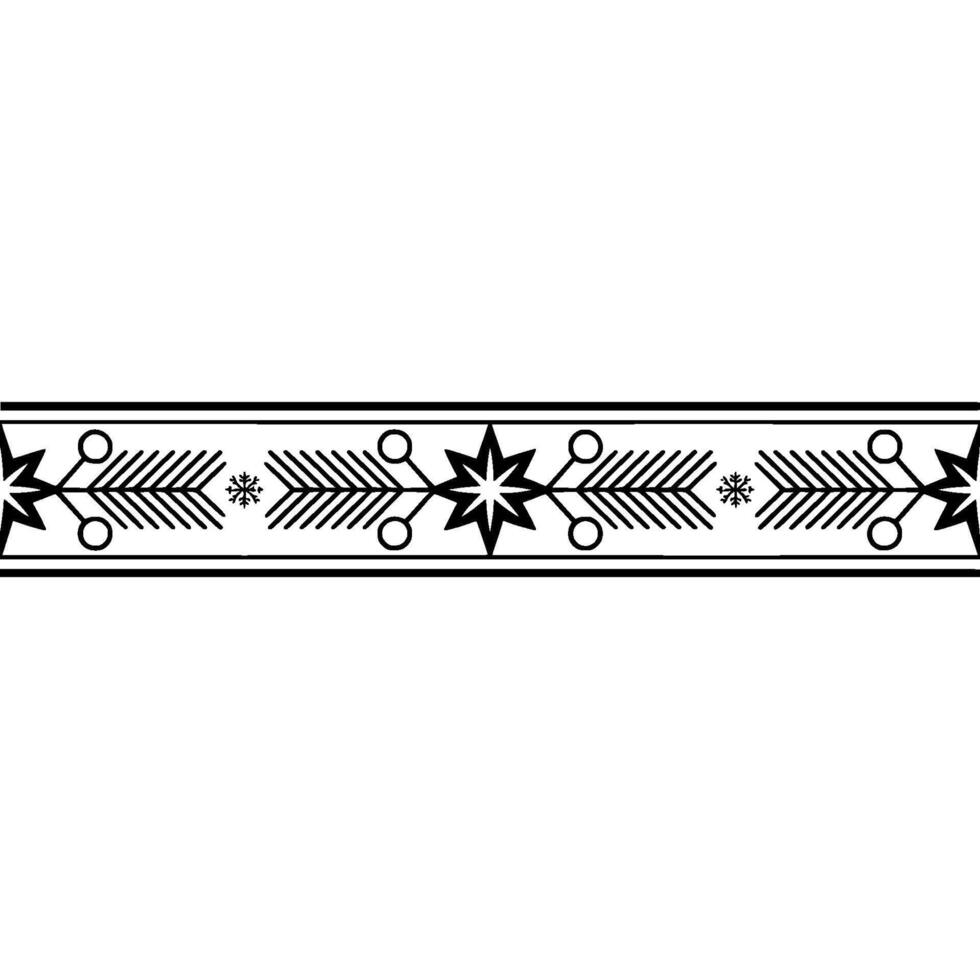 Winter Holiday Border Stars, Berries, and Pine Elements vector