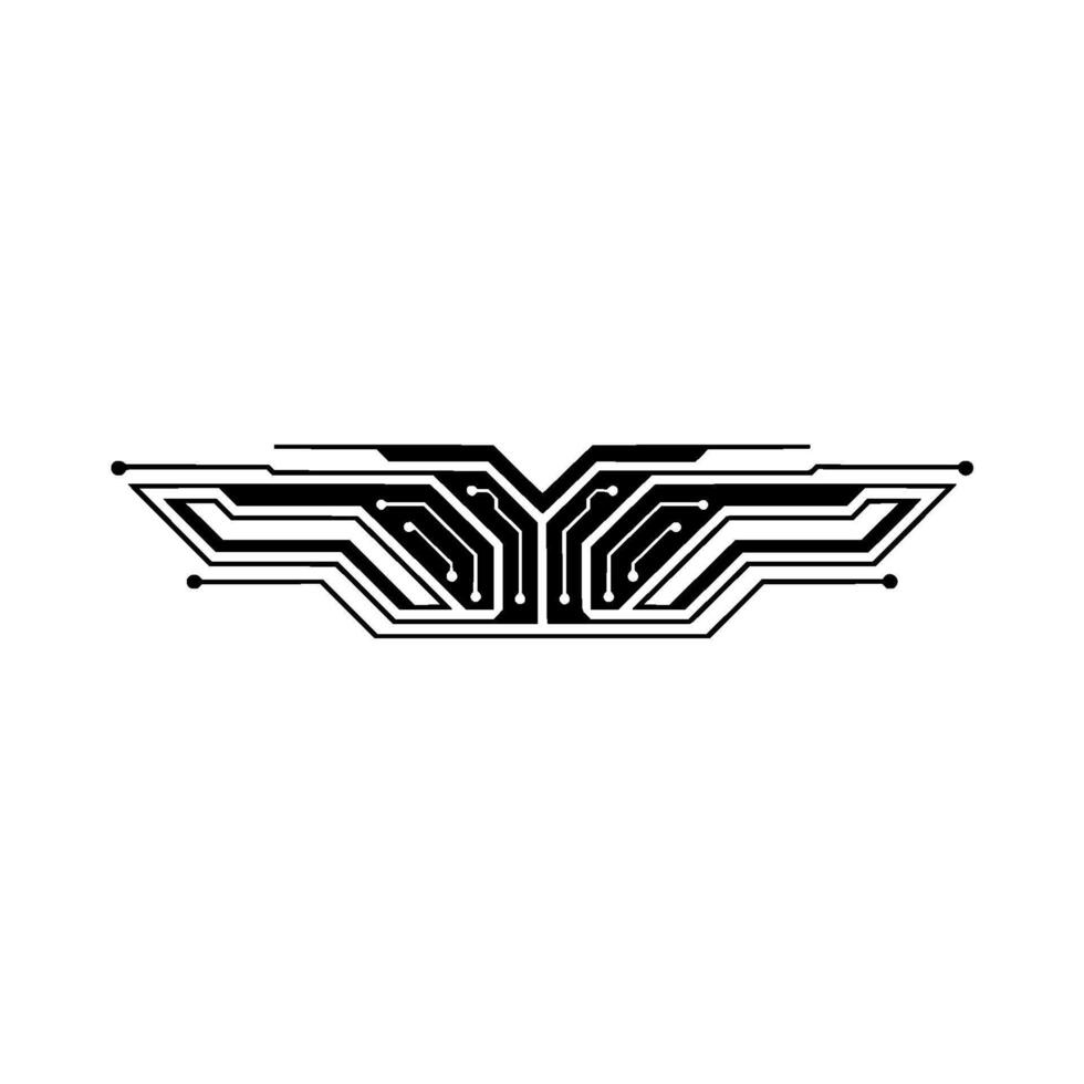 Minimalist Tech Circuit Electronic Digital Illustration vector