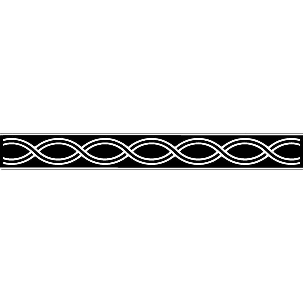 Minimalist Black and White Wave Pattern Border, Elegant Element vector