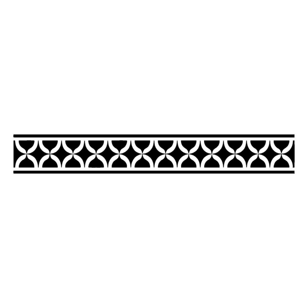 Minimalist Geometric Border Pattern Black and White vector