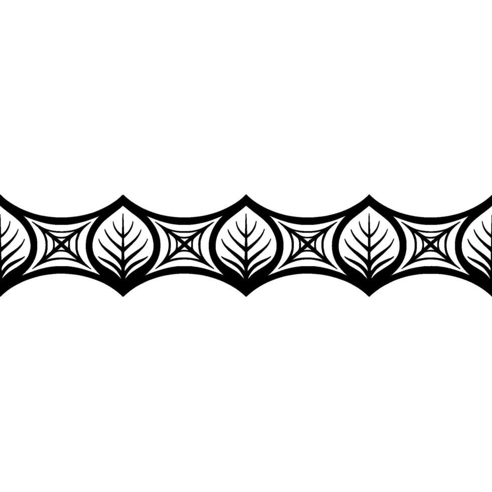 Elegant Black Leaf Border, Modern Minimalist Decorative Element vector