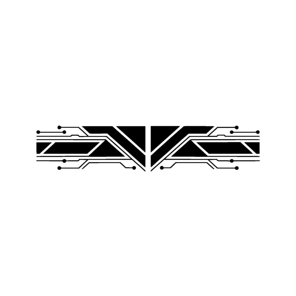 Geometric Tech Element on White, Minimalist Circuit vector