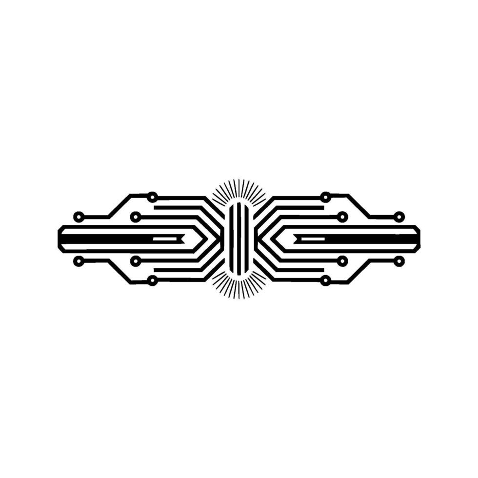 Minimalist Circuit Board with Radiating Center Technology Concept vector