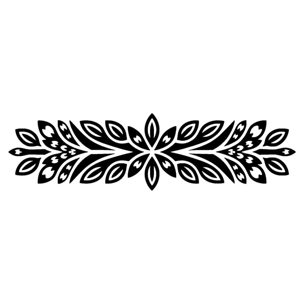 Floral Border Illustration Black and Pink Decorative Element vector