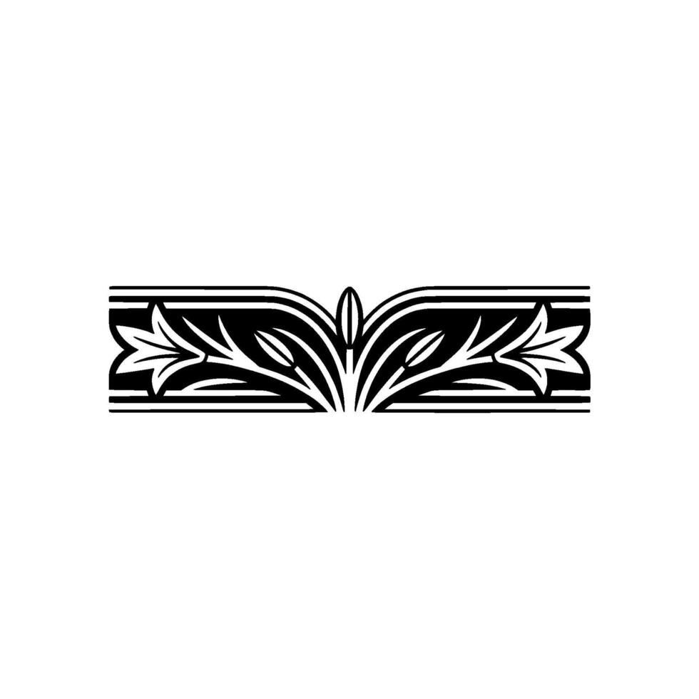 Elegant Black and White Floral Border on White Background - Illustration vector