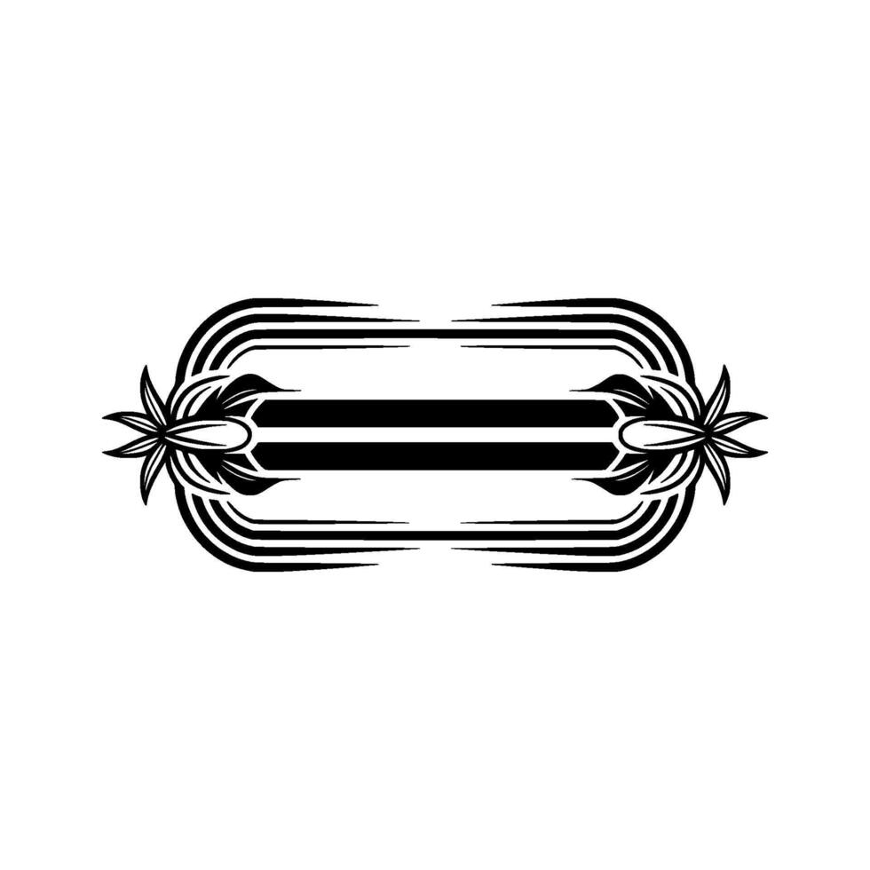 Minimalist Black and White Floral Frame - Border vector