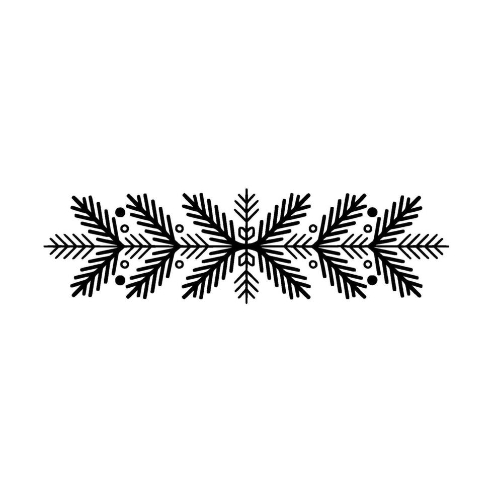 Minimalist Holiday Evergreen Border with Red Berries vector