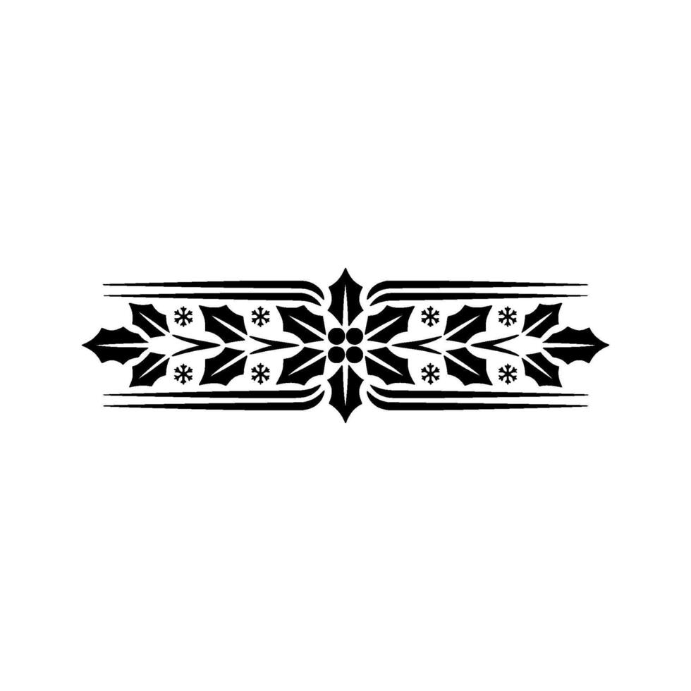Elegant Black and White Christmas Border - Decorative vector