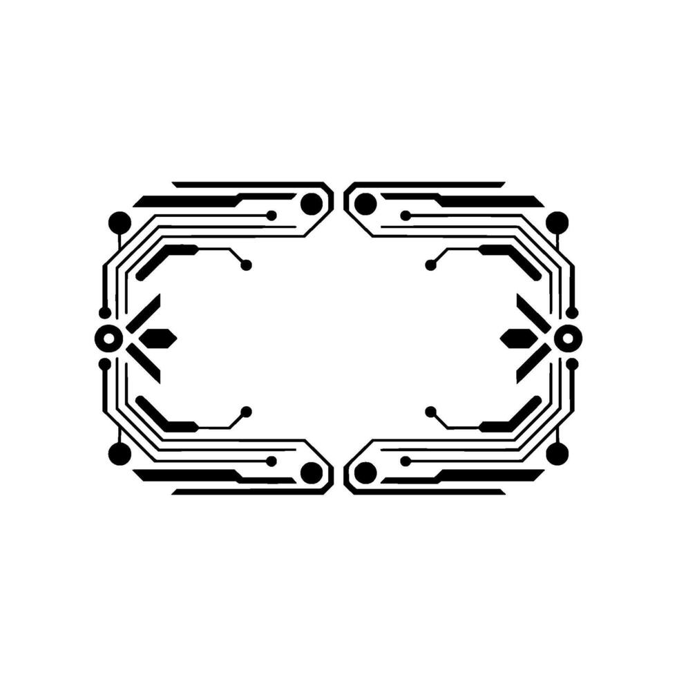 Futuristic Circuit Board Frame on White Background - Border vector
