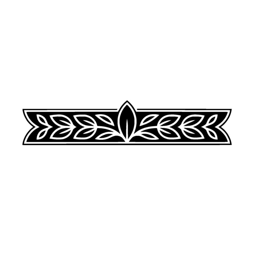 Elegant Floral Border Black White Decorative Element - Leaf vector