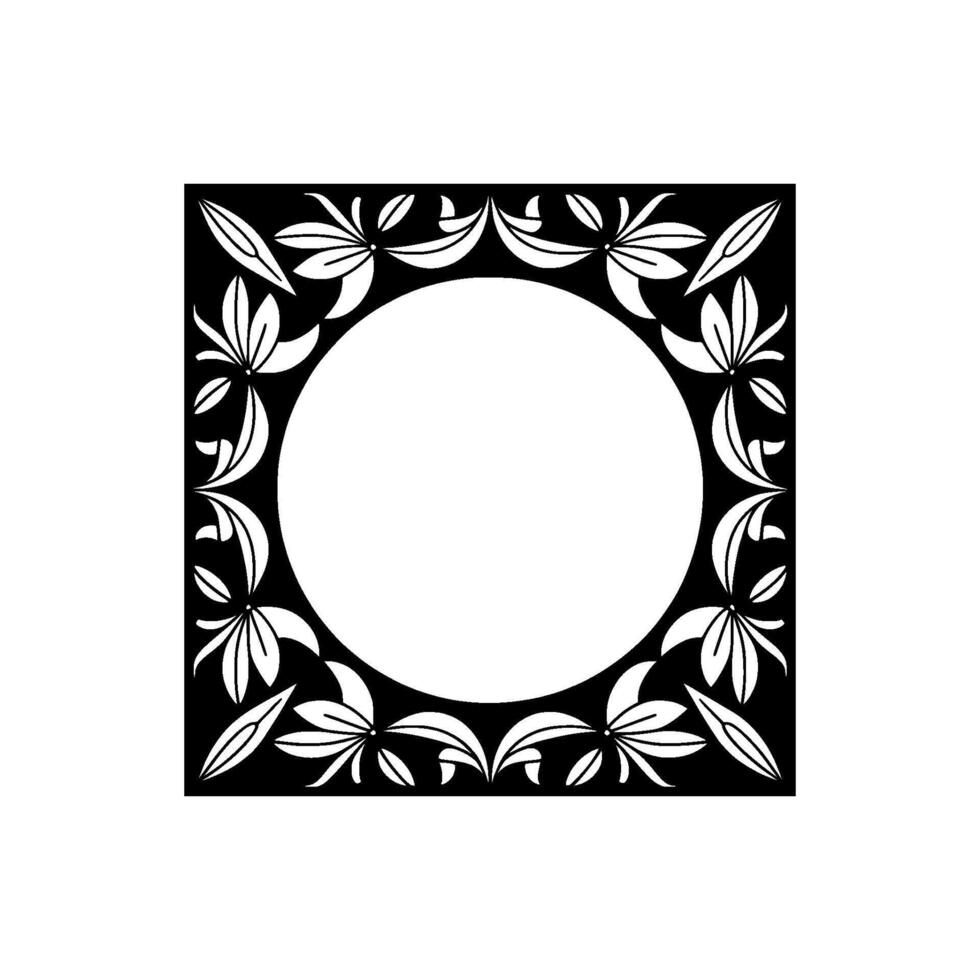 Elegant Floral Frame on White Background - Ornate vector