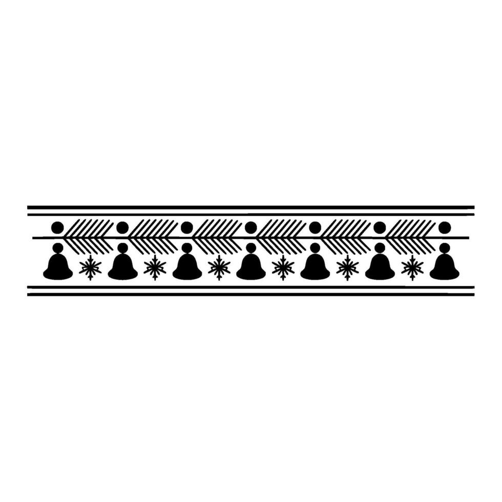 Christmas Border with Bells and Snowflakes Illustration vector