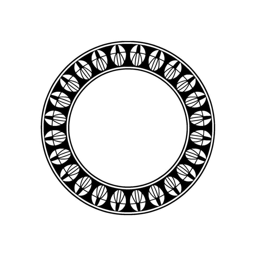 Ornate Black and White Circle Frame, Decorative Border, Minimalist vector
