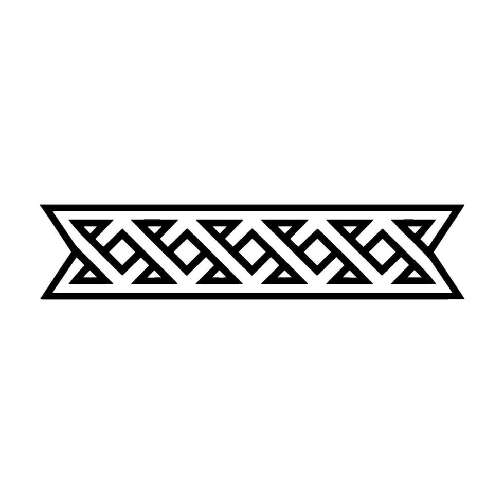 Minimalist Celtic Knotwork Border, Geometric Ornament vector