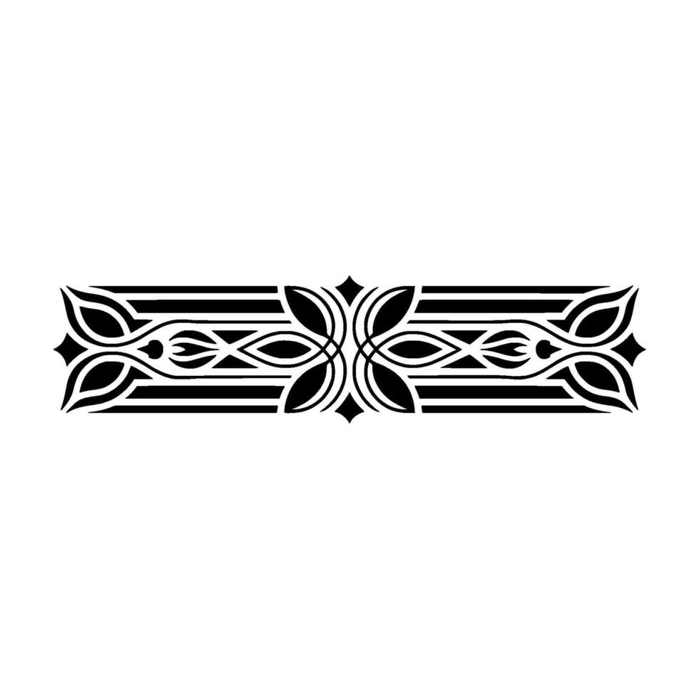 Elegant Black Floral Border on White Background - Ornament, Element vector