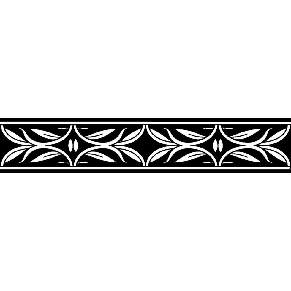 Elegant Monochrome Floral Border vector