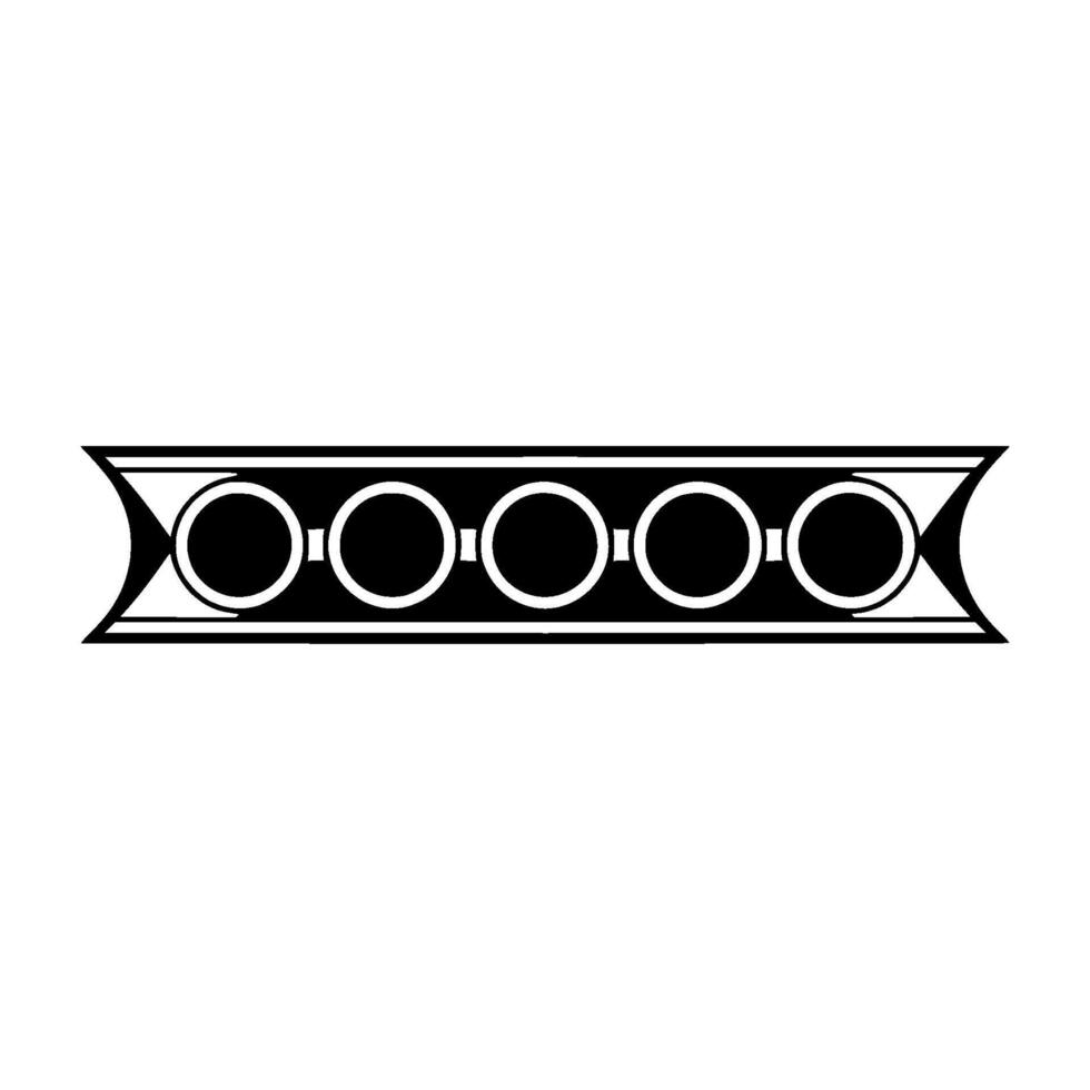Minimalist Geometric Ornament Circular Elements in Black on White vector