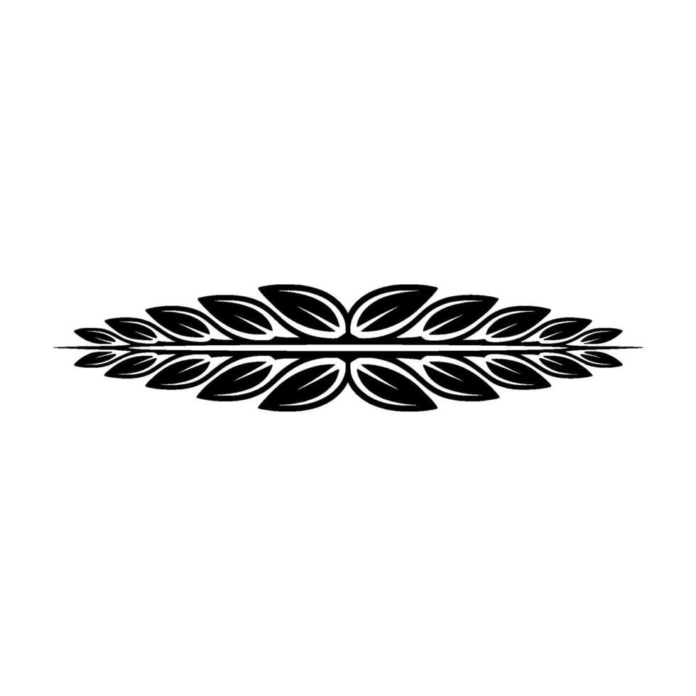 Minimalist Black Leaf Element on White Background - Leaves vector