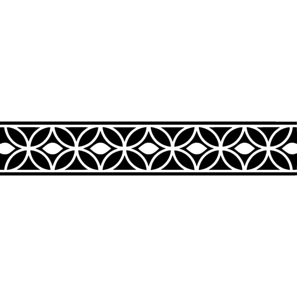 Geometric Pattern Border in Black and White, Minimalist - Abstract vector