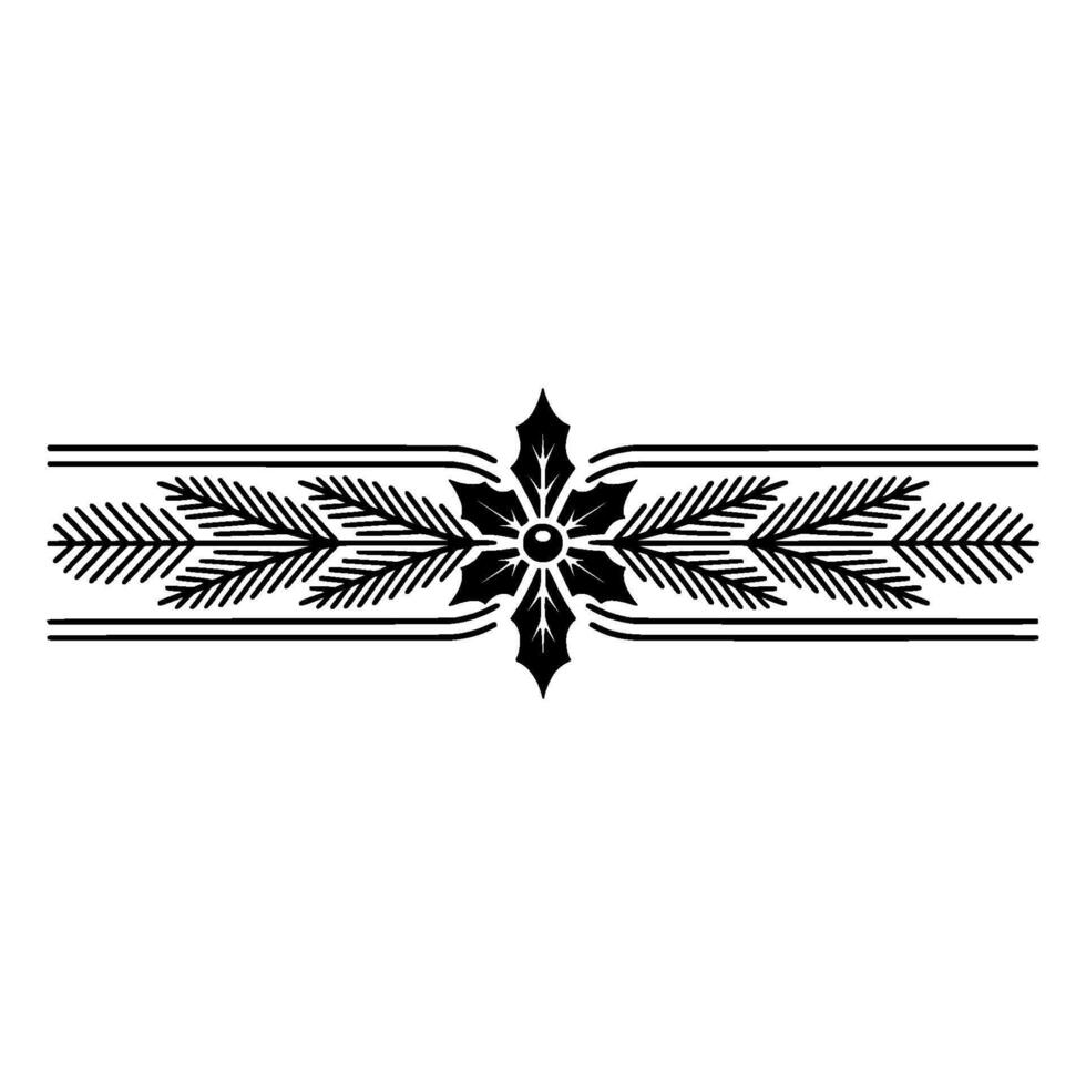 Elegant Christmas Border Holly Pine vector