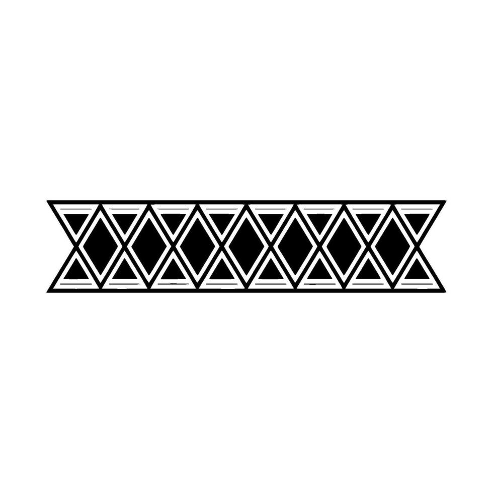 Geometric Diamond Pattern Border in Black and White vector