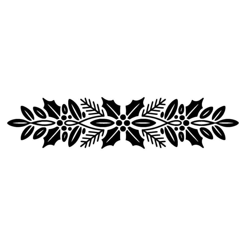 Festive Holly and Berry Ornament, Minimalist Holiday vector