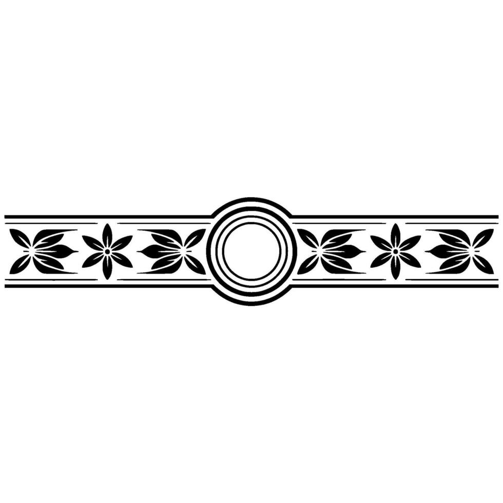 Elegant Black Floral Border on White Background - Minimalism vector