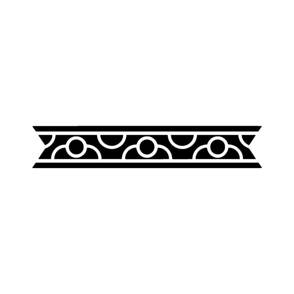 Black Geometric Border Minimalist Decorative Element on White vector