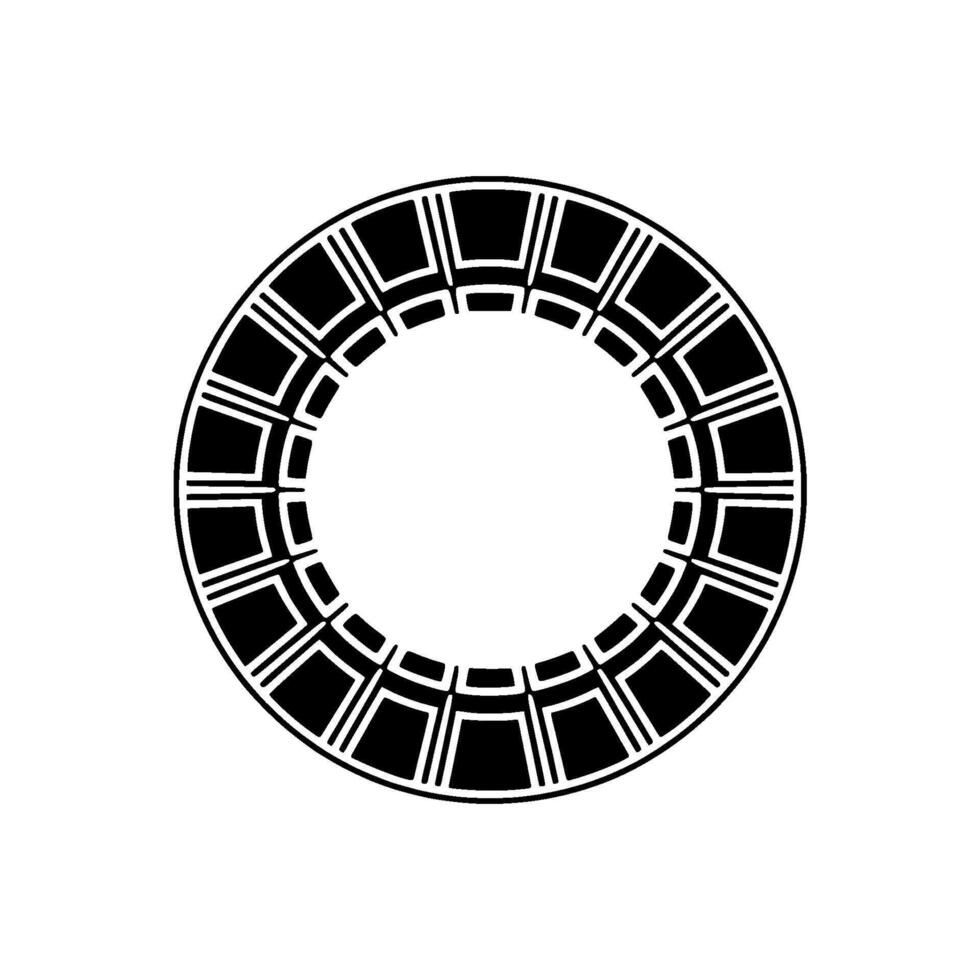 Geometric Black and White Circular on White Background vector