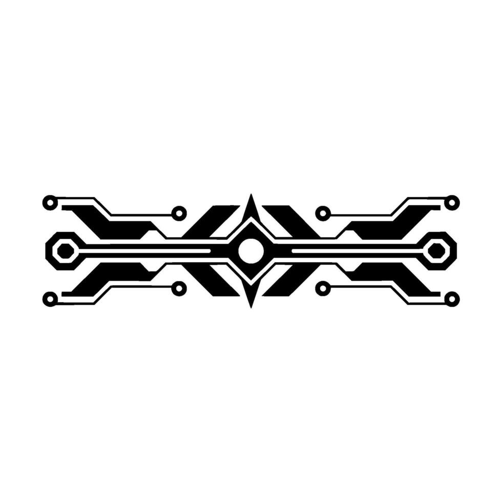 Abstract Tech Ornament Circuit Board Element on White vector