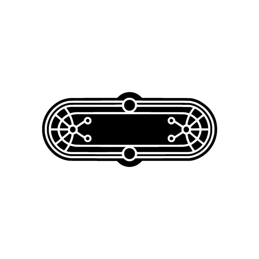 Abstract Tech Badge Black and White Element vector