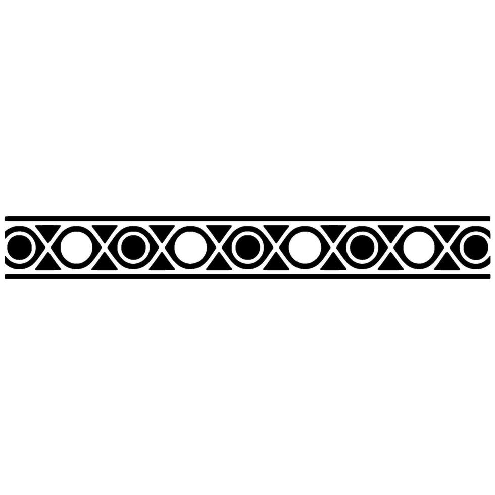 Geometric Border Pattern, Black White Ornamental vector