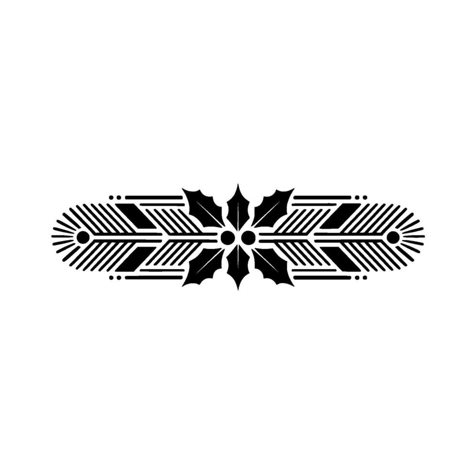 Minimalist Christmas Holly Border Black and Red Ornament vector